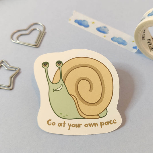 Go At Your Own Pace Snail Sticker