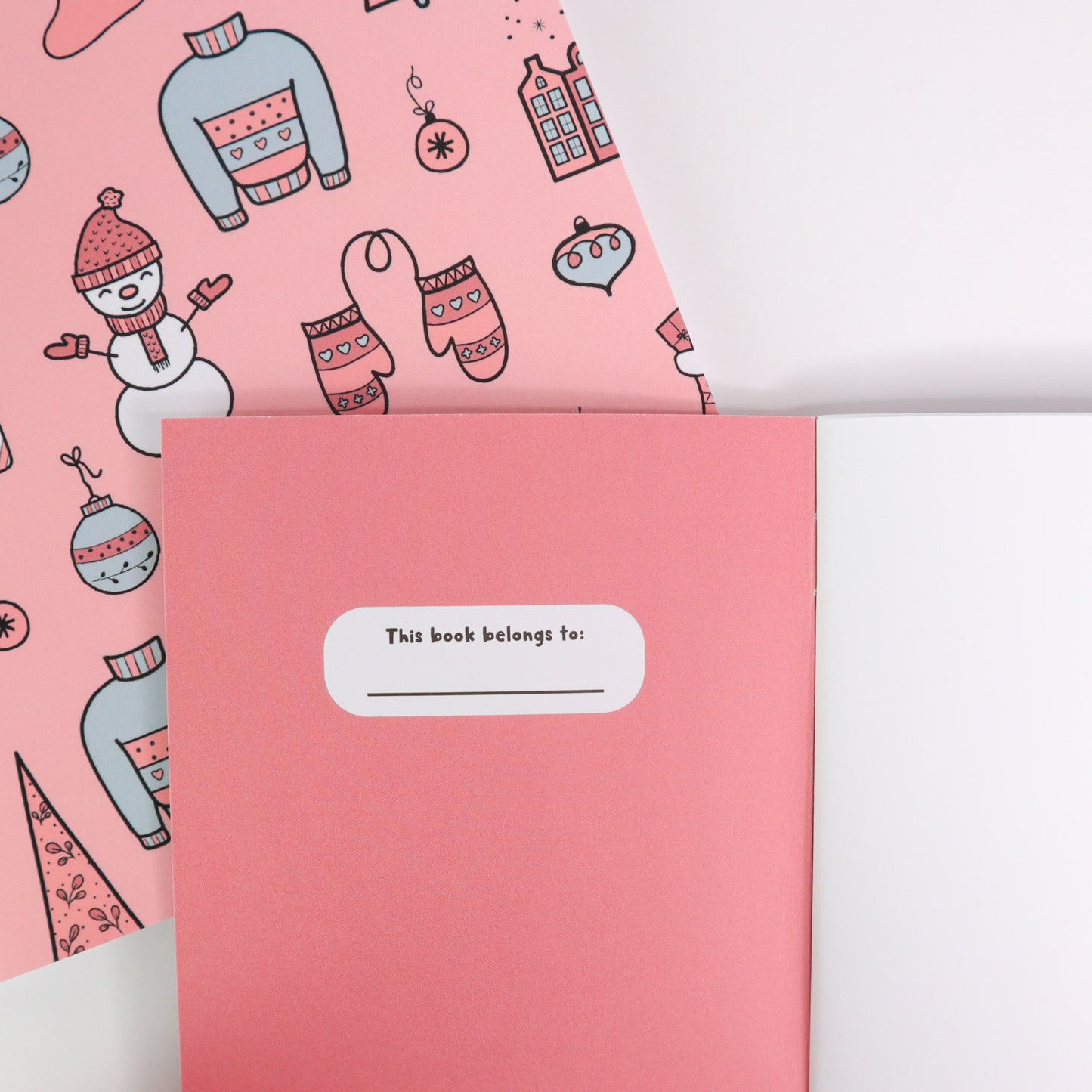 A pretty pink christmas notebook - A6 or A5